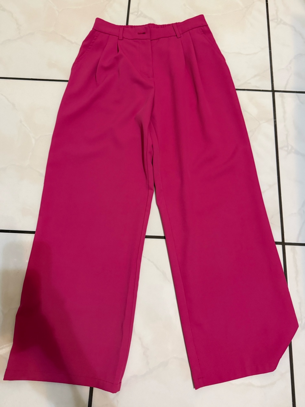 Wide-Leg Pants in Bright Fuchsia